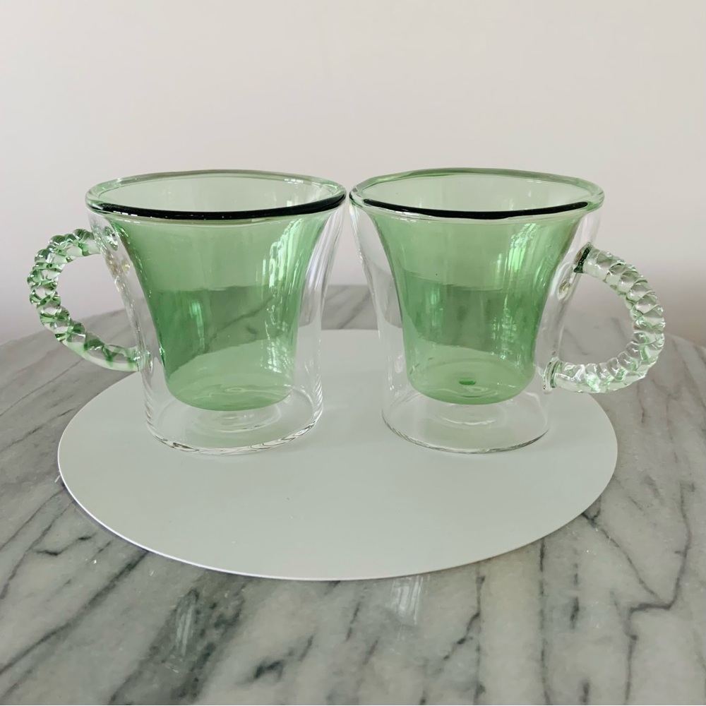 Double-walled glass espresso cups